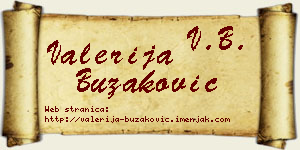 Valerija Buzaković vizit kartica